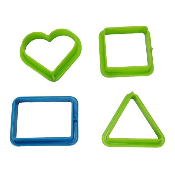 Set Of 4 Geometric Cookie Dough Cutters Modeling Clay Plastic Wide Tops - Picture 2 of 2